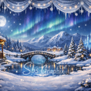 Winter Snow School Dance Backdrop